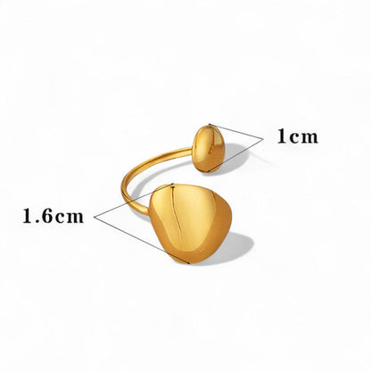 Gold-Plated Abstract Dual Disc Ring