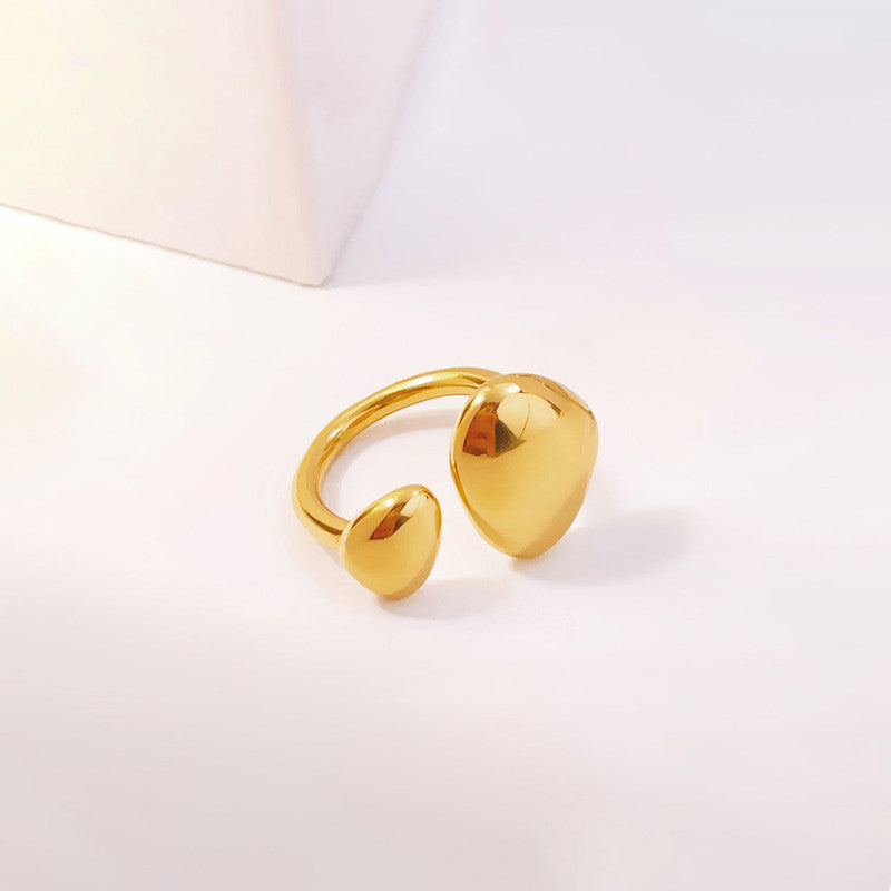 Gold-Plated Abstract Dual Disc Ring
