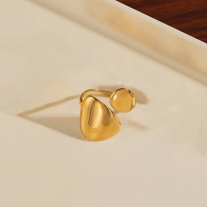 Gold-Plated Abstract Dual Disc Ring