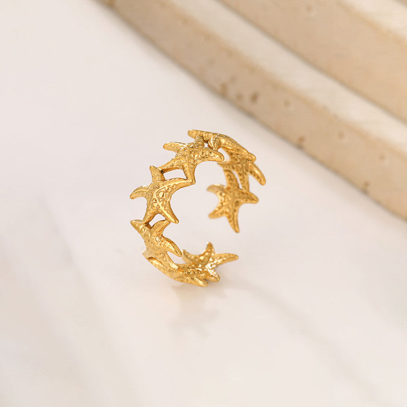 Gold-Plated Starfish Wrap Ring