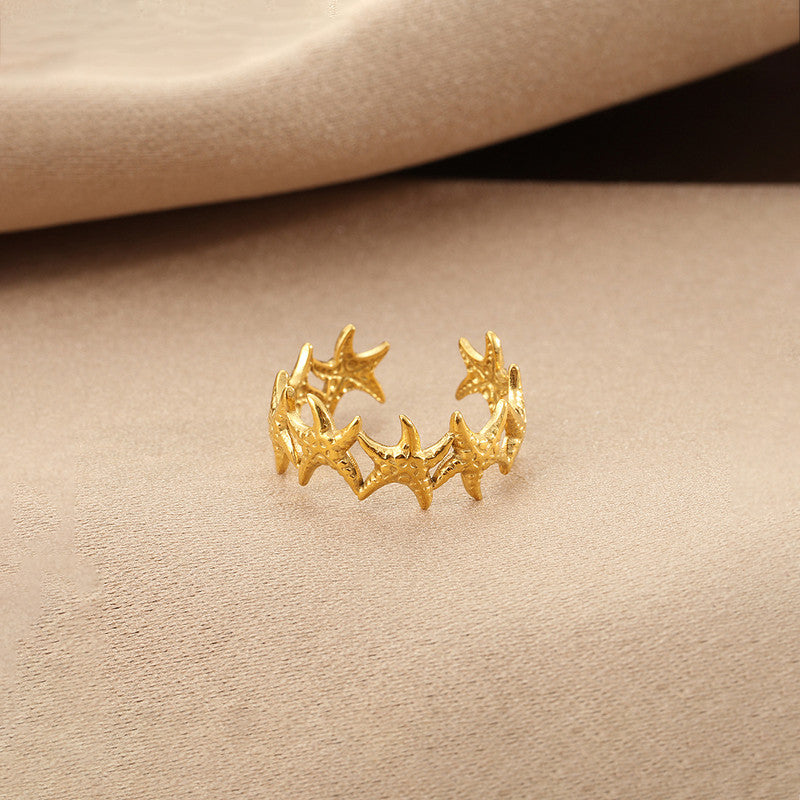 Gold-Plated Starfish Wrap Ring