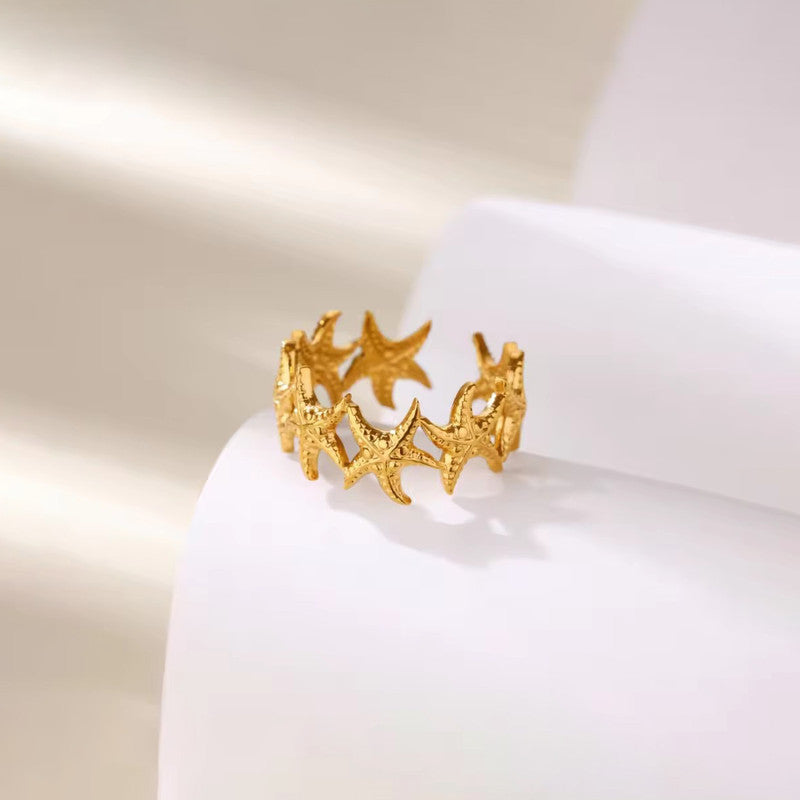 Gold-Plated Starfish Wrap Ring