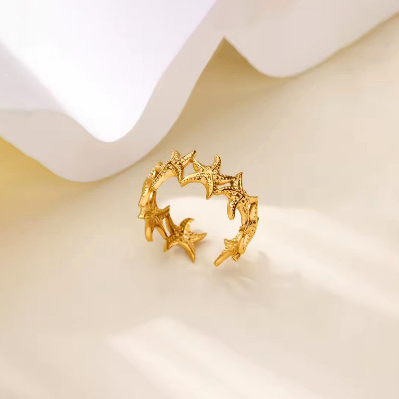 Gold-Plated Starfish Wrap Ring