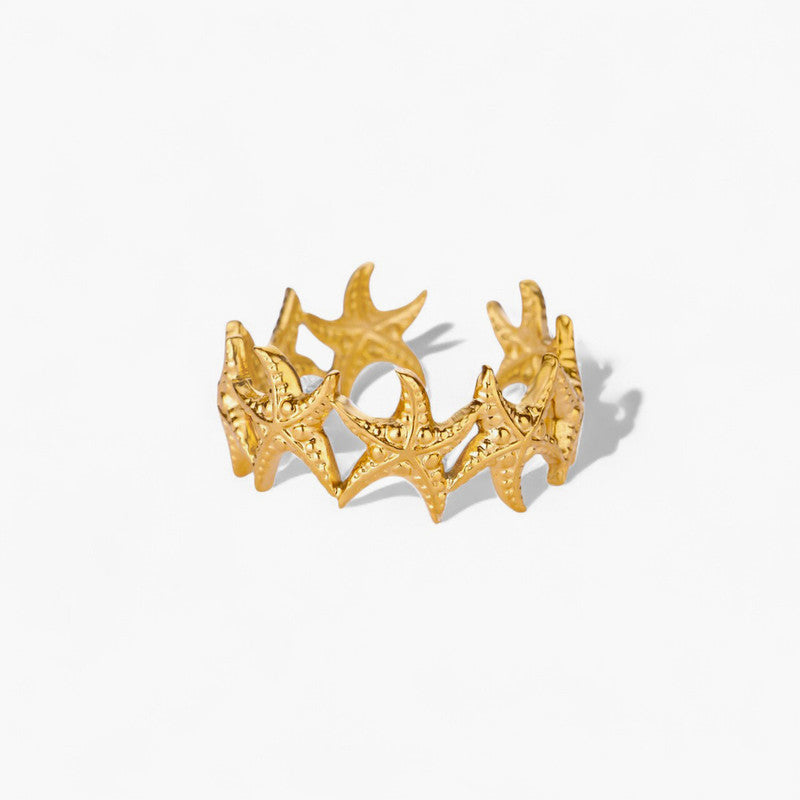 Gold-Plated Starfish Wrap Ring