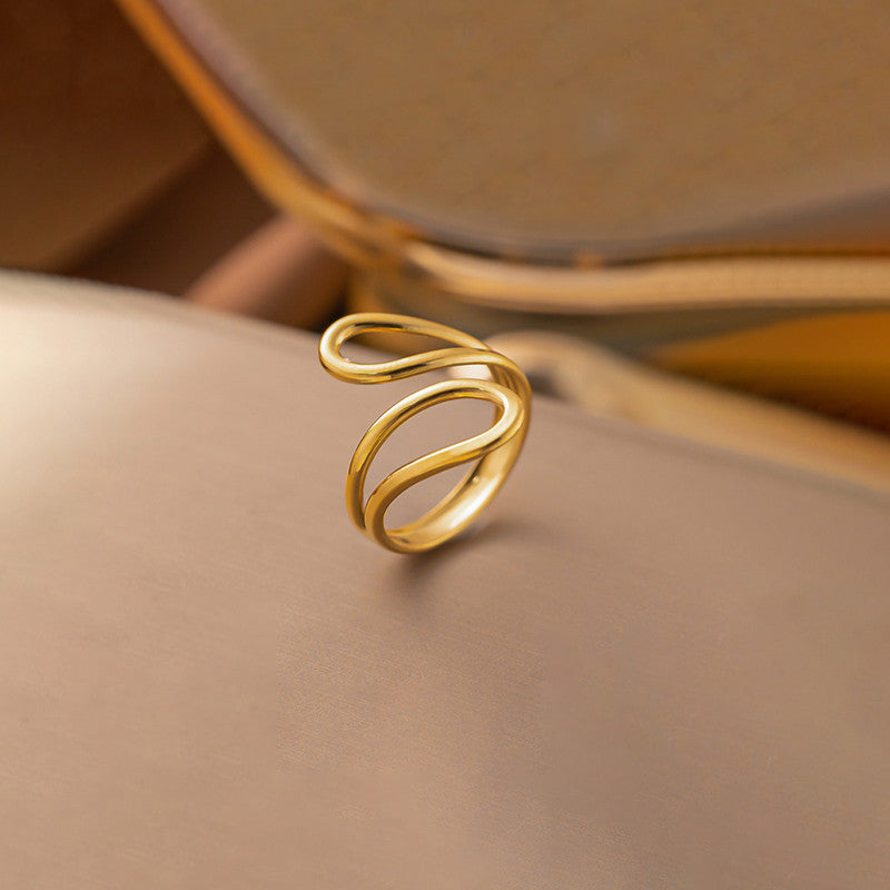 Gold-Plated Minimal Loop Design Ring