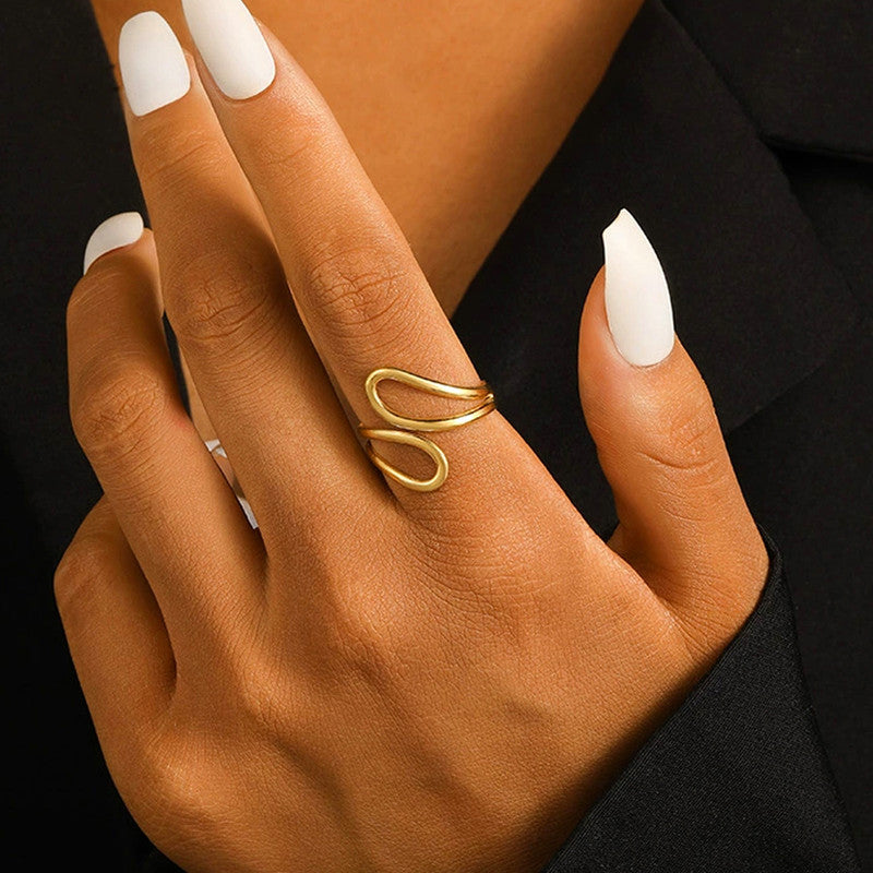 Gold-Plated Minimal Loop Design Ring