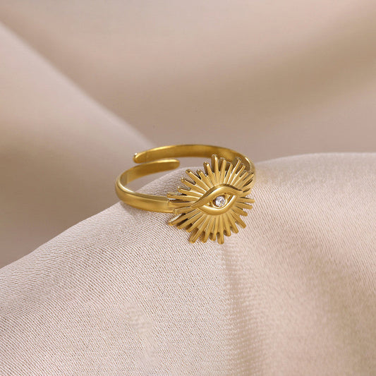 Elegant Evil Eye Gold Ring for Women