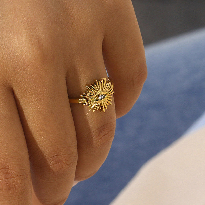 Elegant Evil Eye Gold Ring for Women