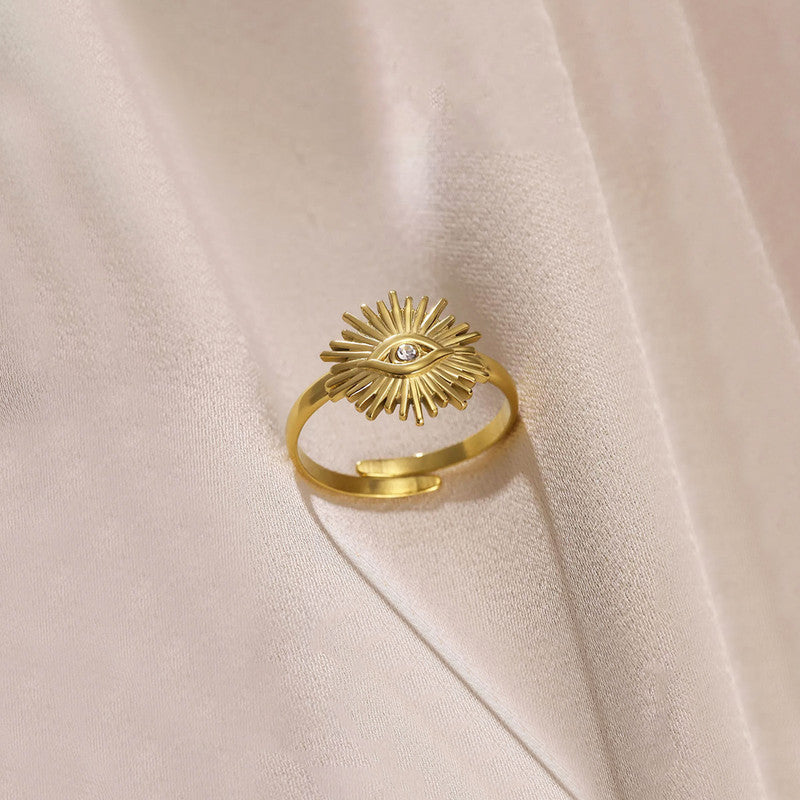 Elegant Evil Eye Gold Ring for Women