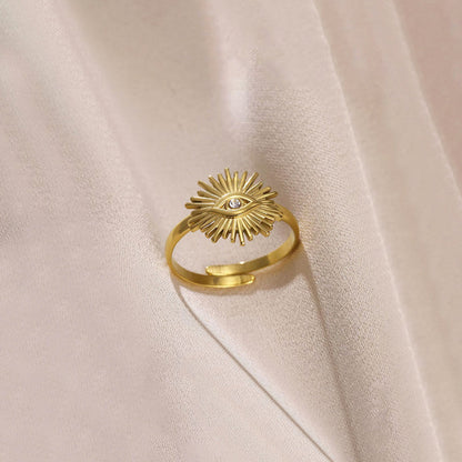 Elegant Evil Eye Gold Ring for Women