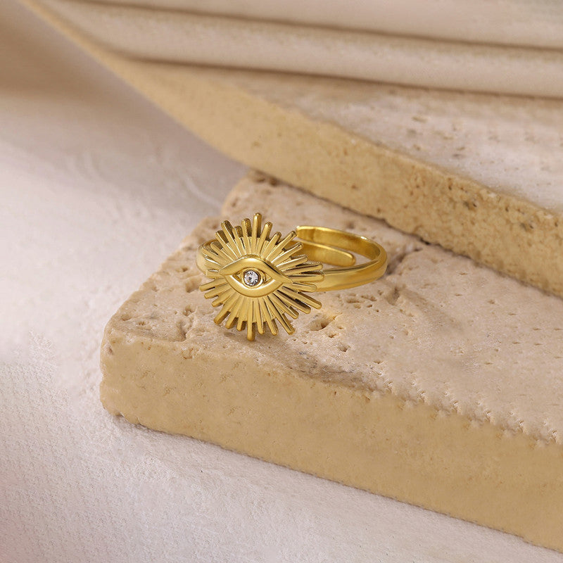 Elegant Evil Eye Gold Ring for Women