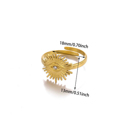 Elegant Evil Eye Gold Ring for Women