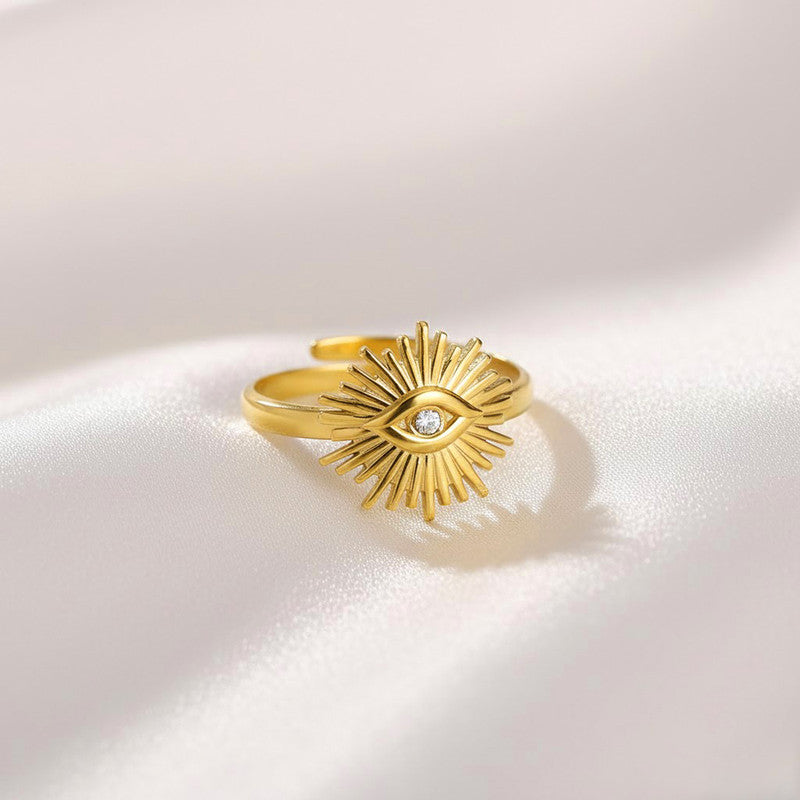 Elegant Evil Eye Gold Ring for Women