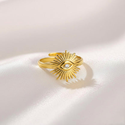 Elegant Evil Eye Gold Ring for Women