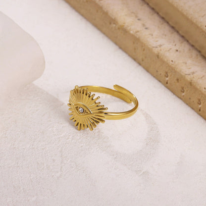 Elegant Evil Eye Gold Ring for Women