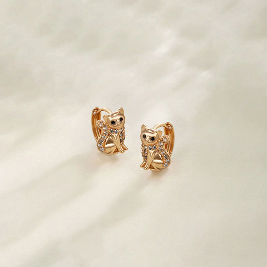 Golden Kitty Spark Hoops
