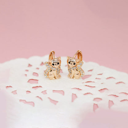 Golden Kitty Spark Hoops