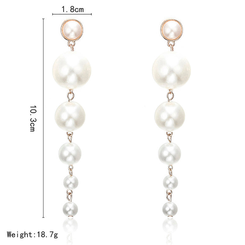 Multi-Layer Pearl Drop Earrings for Women