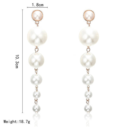Multi-Layer Pearl Drop Earrings for Women