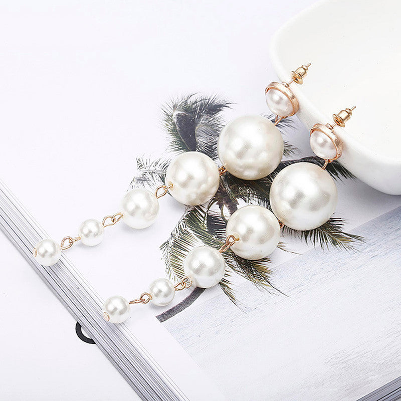 Multi-Layer Pearl Drop Earrings for Women