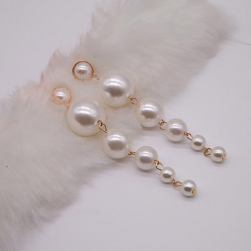 Multi-Layer Pearl Drop Earrings for Women