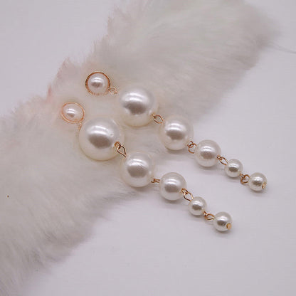 Multi-Layer Pearl Drop Earrings for Women