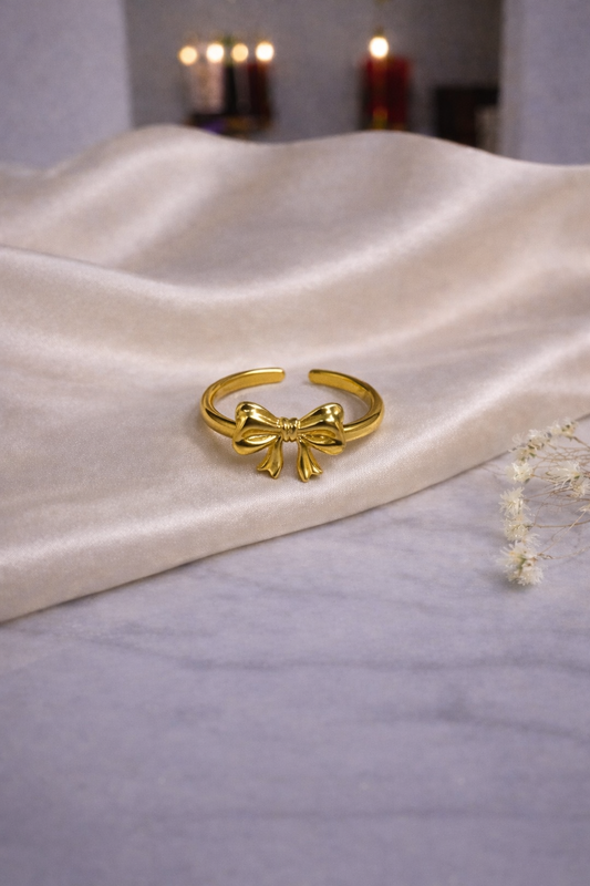 Golden Bow Adjustable Ring