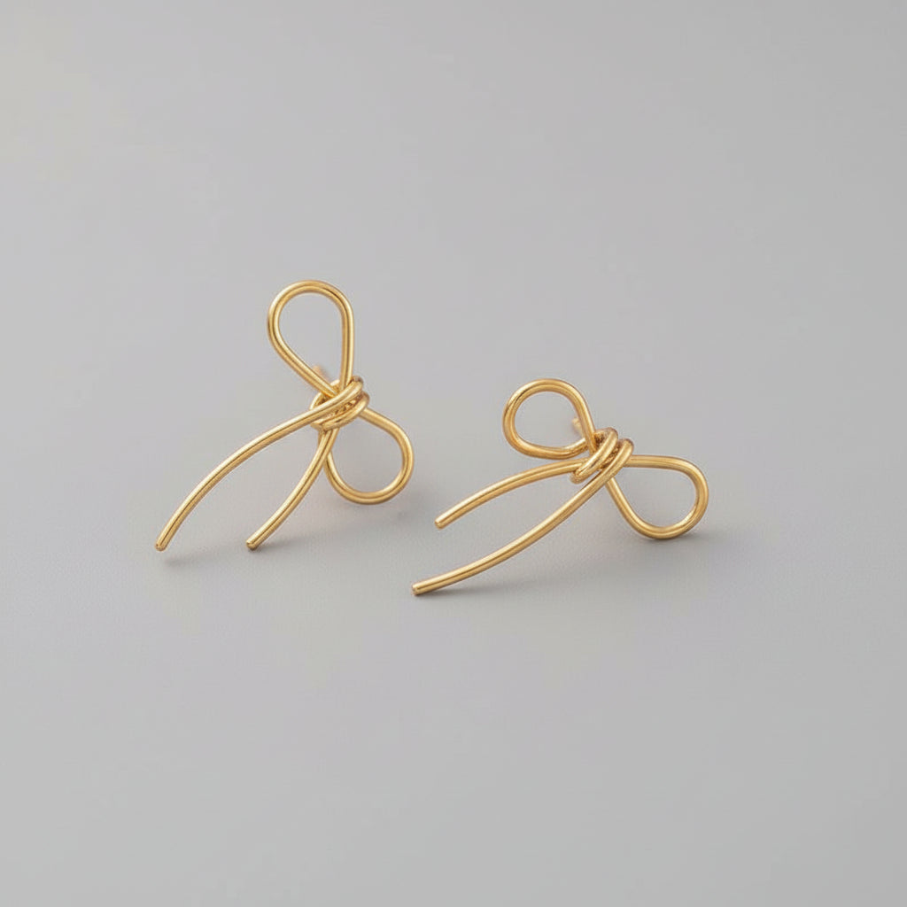 Infinity Knot Bow Earrings – Minimal Chic Statement