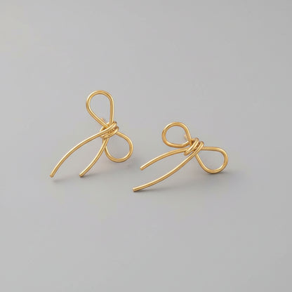 Infinity Knot Bow Earrings – Minimal Chic Statement