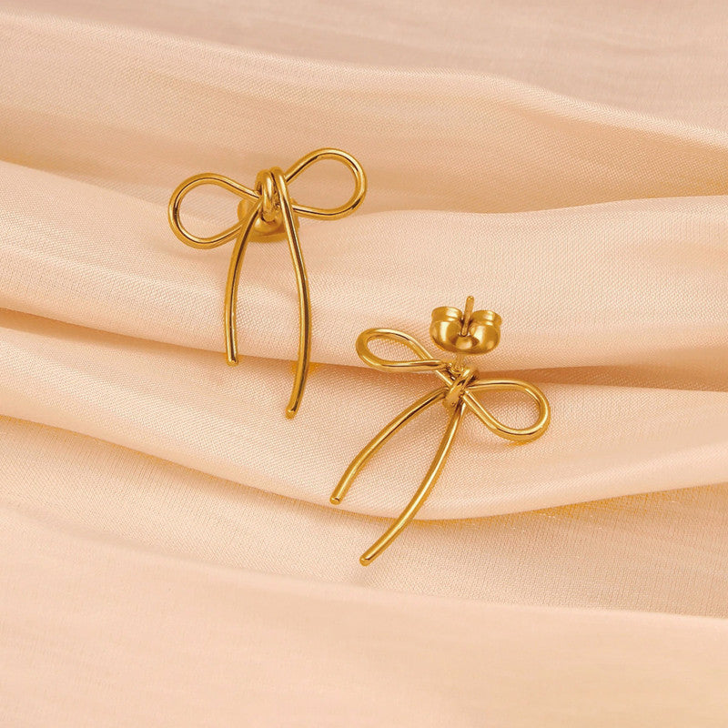 Infinity Knot Bow Earrings – Minimal Chic Statement