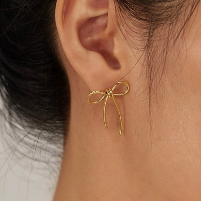 Infinity Knot Bow Earrings – Minimal Chic Statement