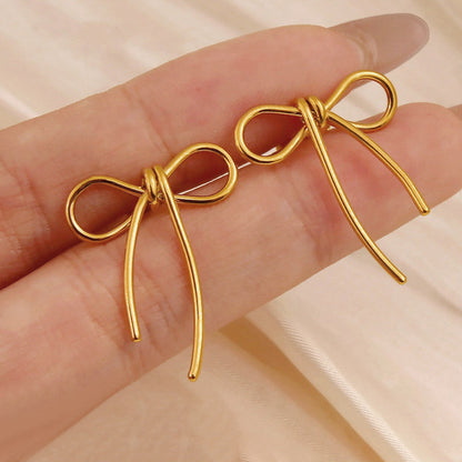 Infinity Knot Bow Earrings – Minimal Chic Statement