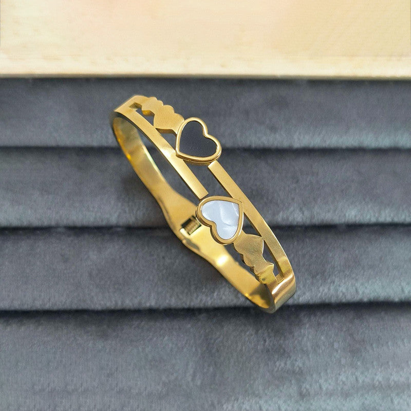 Twin Heart Charm Bangle