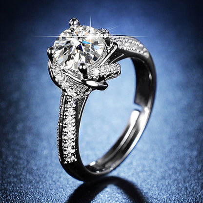 Radiant Solitaire Crystal Ring