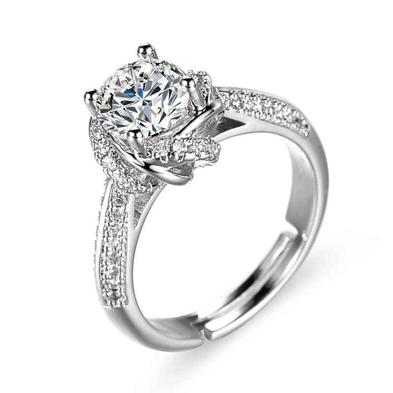 Radiant Solitaire Crystal Ring