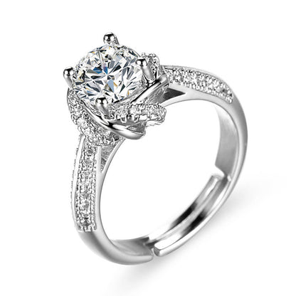 Radiant Solitaire Crystal Ring