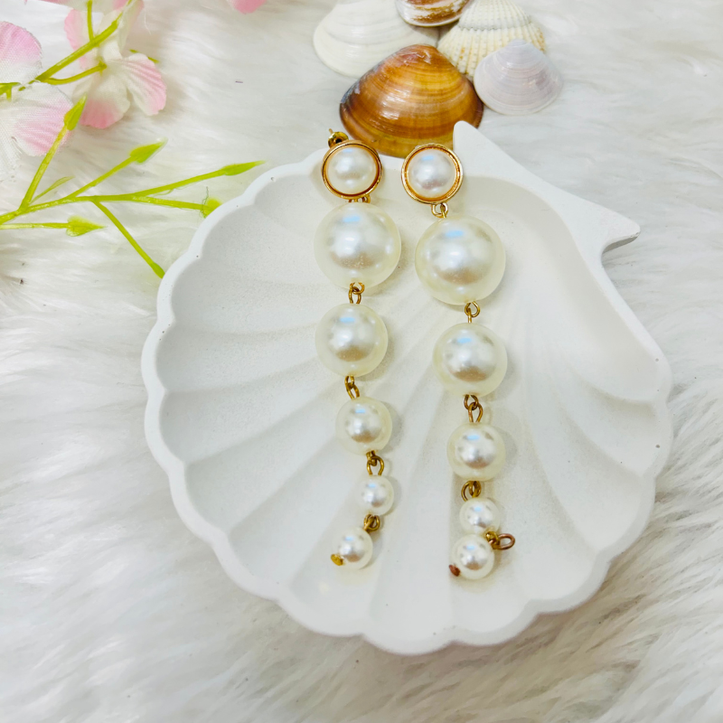 Multi-Layer Pearl Drop Earrings for Women