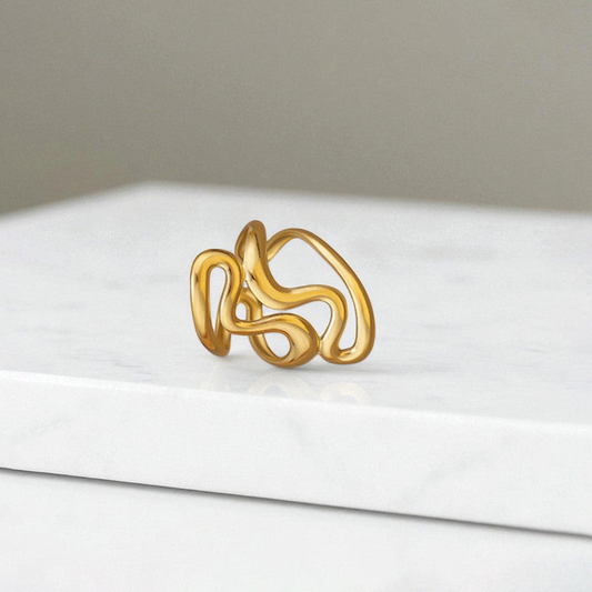 Gold Plated Irregular Contemporary Ring