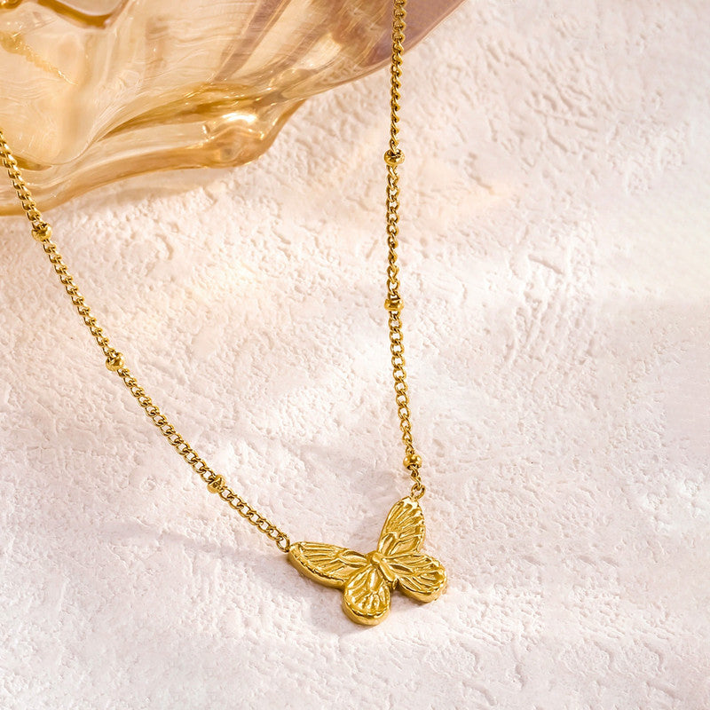Golden Butterfly Charm Necklace