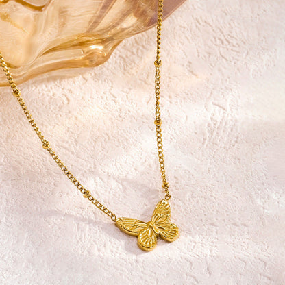 Golden Butterfly Charm Necklace