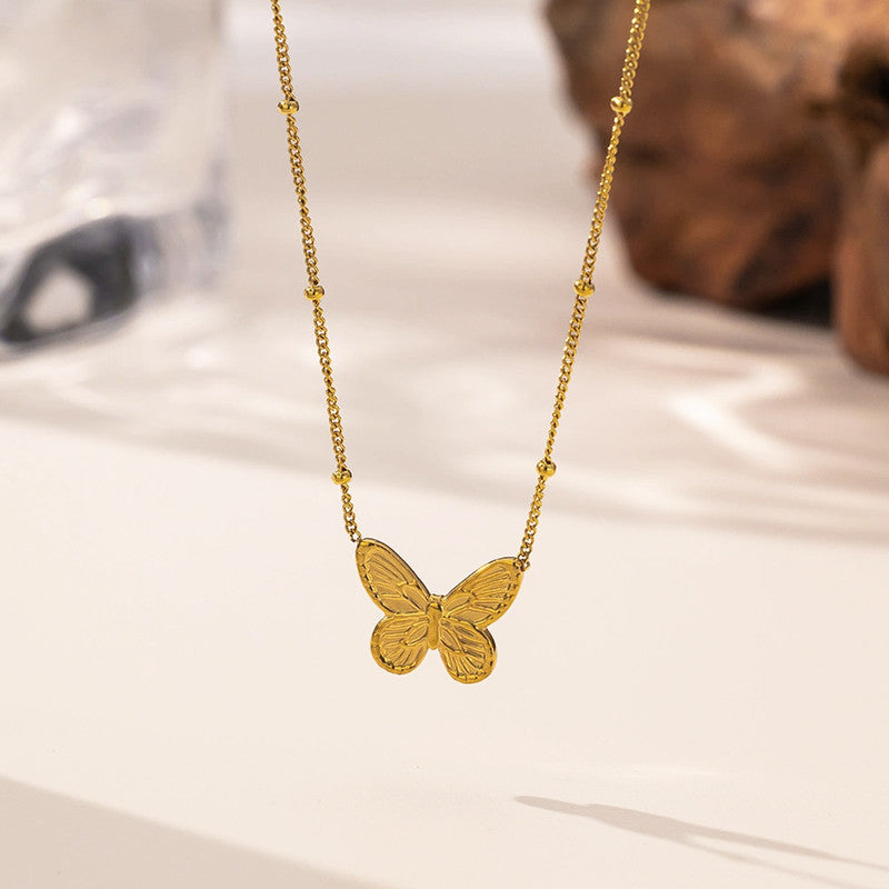Golden Butterfly Charm Necklace