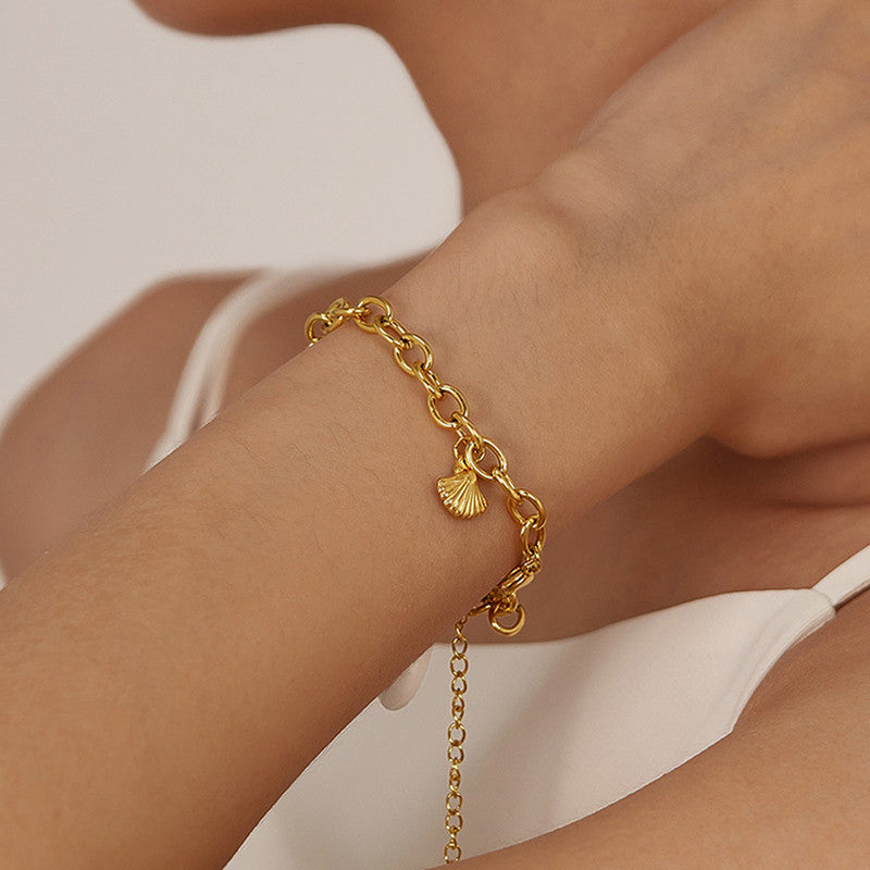 Golden Starfish Charm Wraparound Bracelet