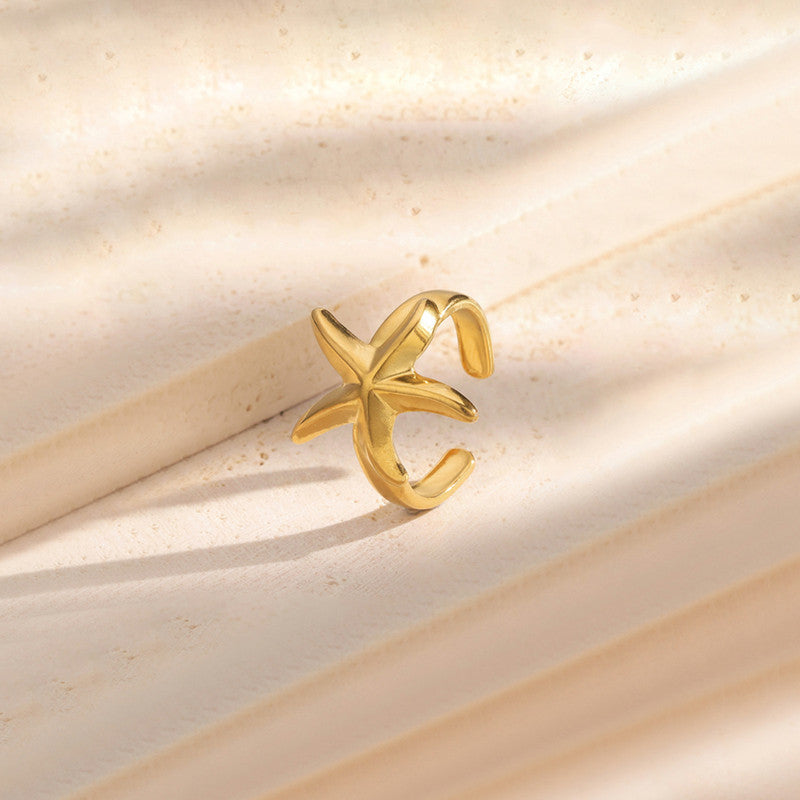 Gold Starfish Adjustable Ring