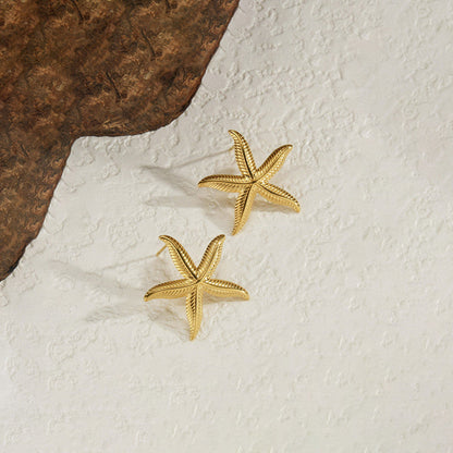 Starfish Textured Stud Earrings