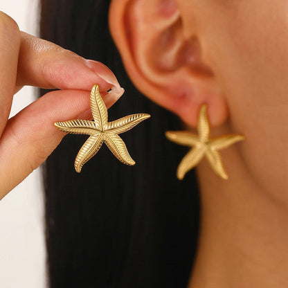 Starfish Textured Stud Earrings