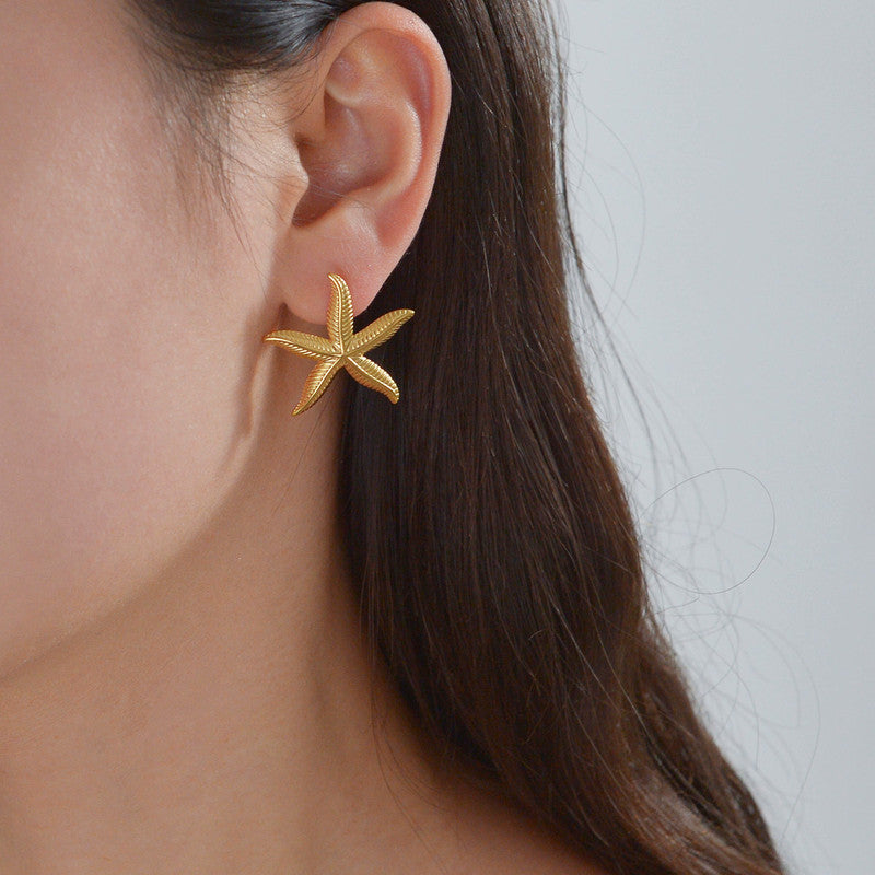 Starfish Textured Stud Earrings